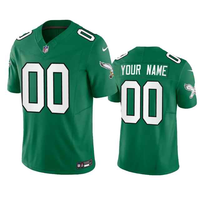 Men's Philadelphia Eagles Custom Green 2023 F.U.S.E. Vapor Untouchable Stitched Football Jersey